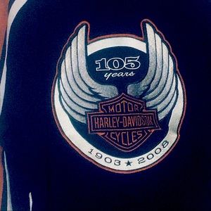 Men’s Harley Davidson thick long sleeve pull over Large ENC